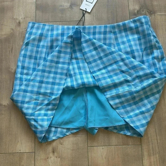 NWT Cider Checketed Blue Belted Skort Sz XL - Picture 9 of 9